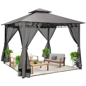 10×10 Gazebo / Cold-Proof Curtains / for Patio, Deck,Backyard