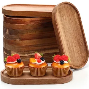 12 Pcs Serving Trays /10 Inch Oval /Wood /Charcuterie  Plates
