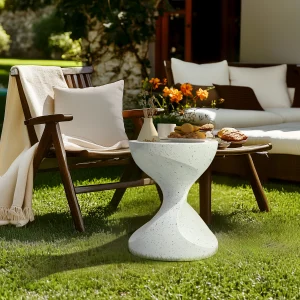 Hourglass Shaped Lightweight Concrete Side Table