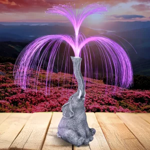 Elephant Statue Fountain Light / Perfect for Garden, Lawn, Balcony, Porch and Pond Decoration