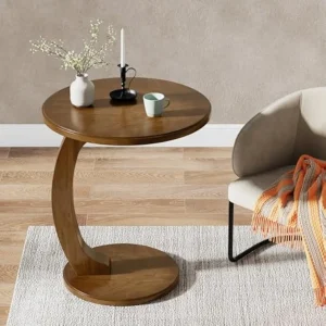 Wooden C-Shaped/Side Table for Living Room & Bedroom